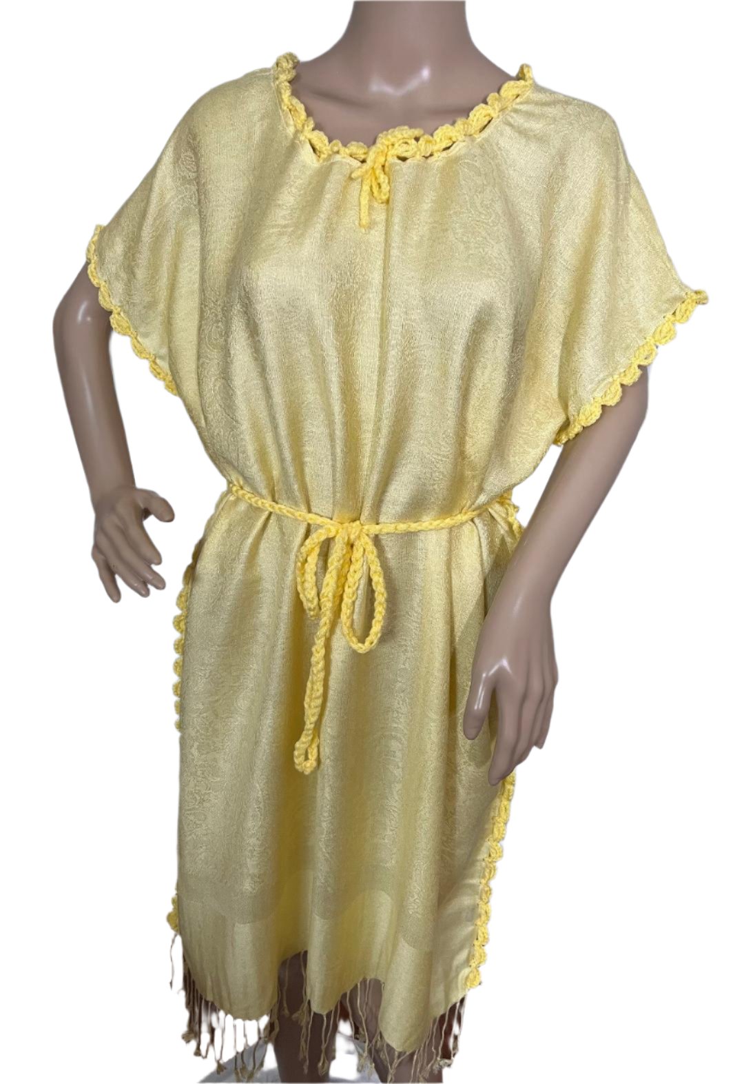 Gold Dress Knitted with Soft Yarn 1018-05  Eyema's Gift