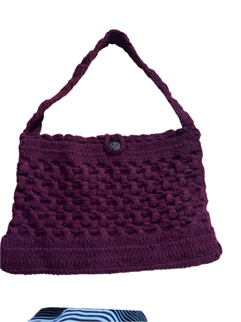 Crochet Hand Bag Burgundy