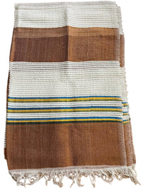 Ethiopian Scarf Brown, Blue and white