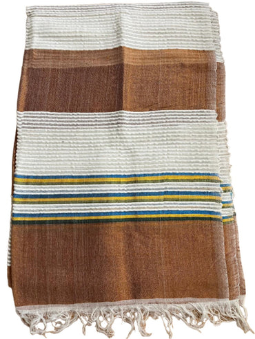 Ethiopian Scarf Brown, Blue and white