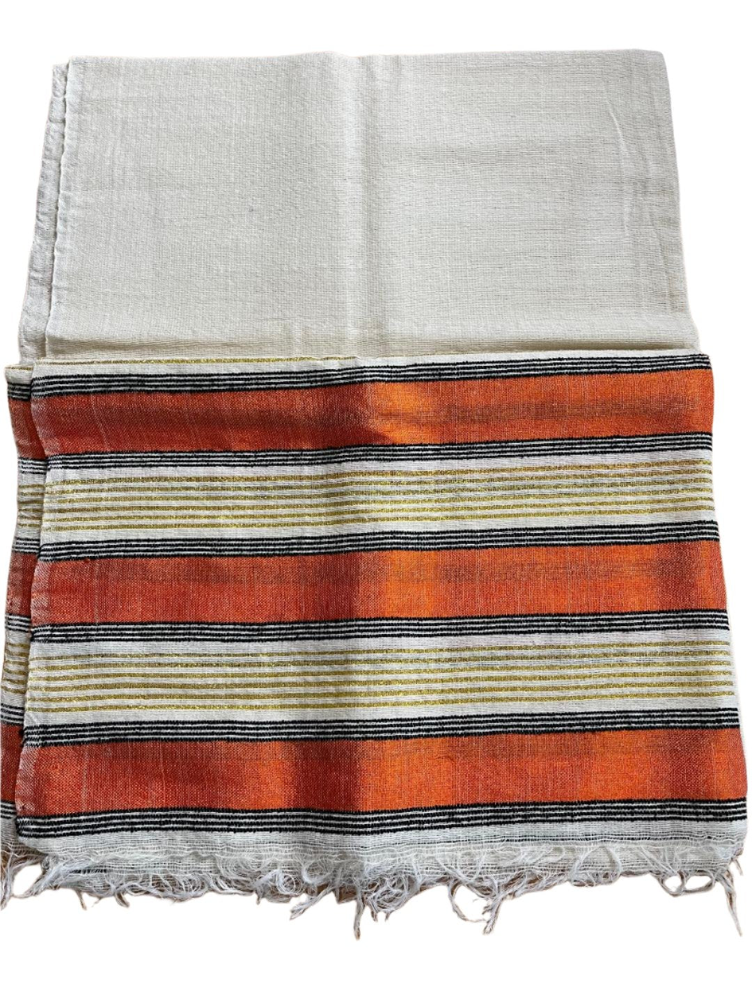 Ethiopian Scarf Orange and white