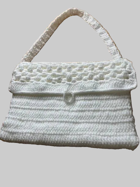 Crochet White Bag  1009-04A