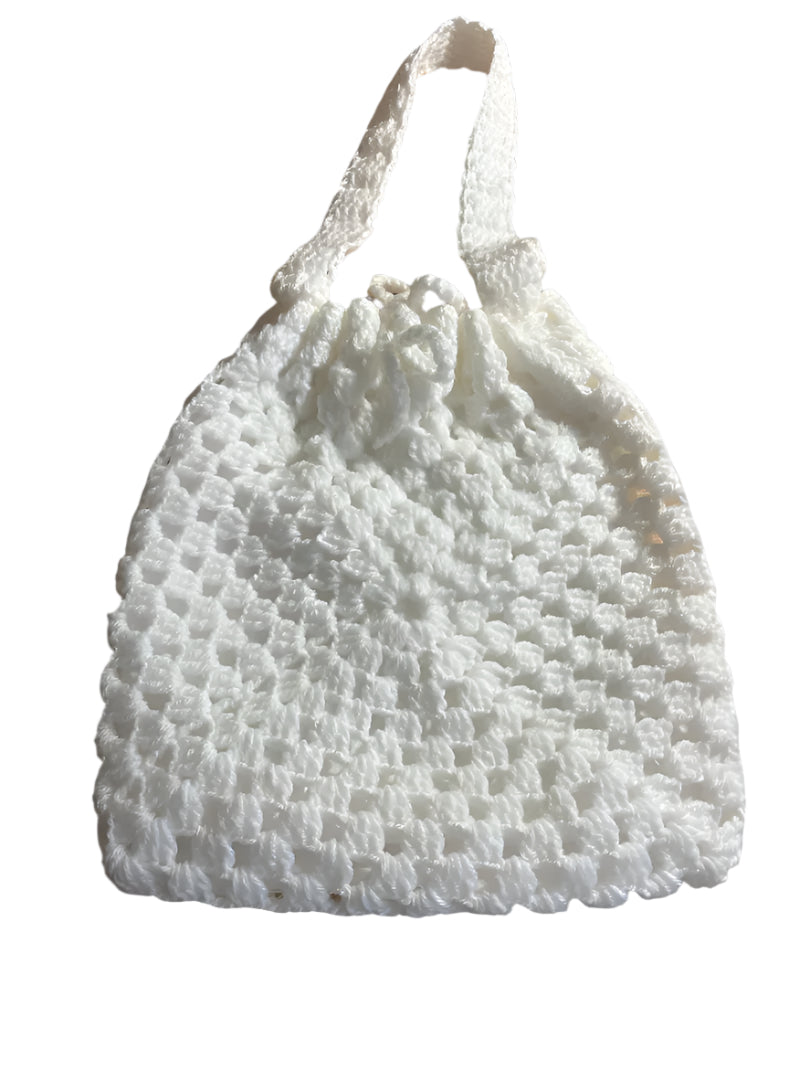 White Crochet Hand  Bag