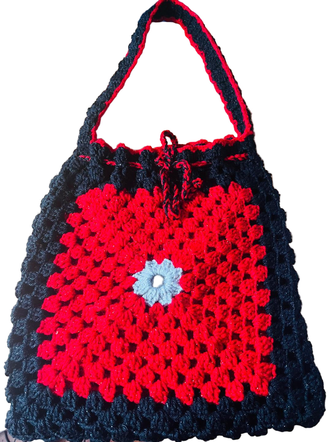 Crochet Handbag Red and Black
