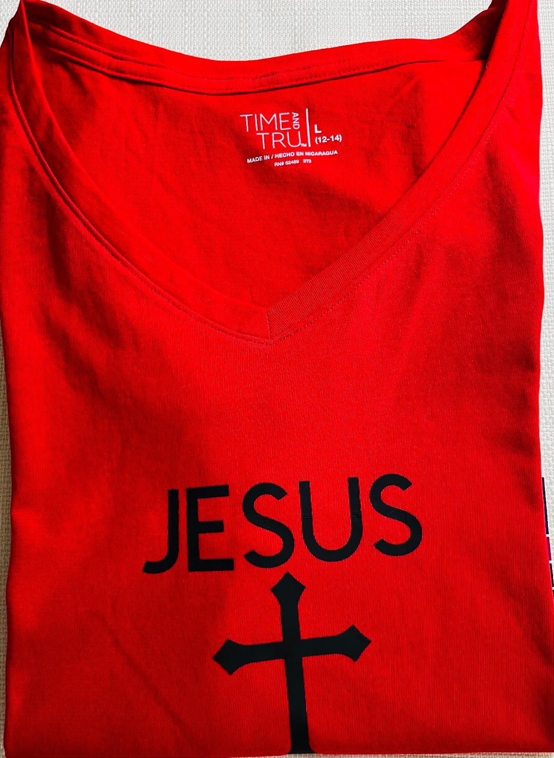 JESUS & CROSS  PRINTED IN BLACK