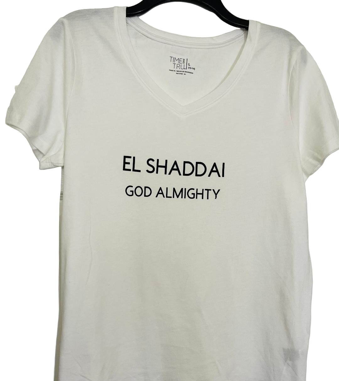 EL SHADDAI  GOD ALMGHITY PRINTED IN BLACK