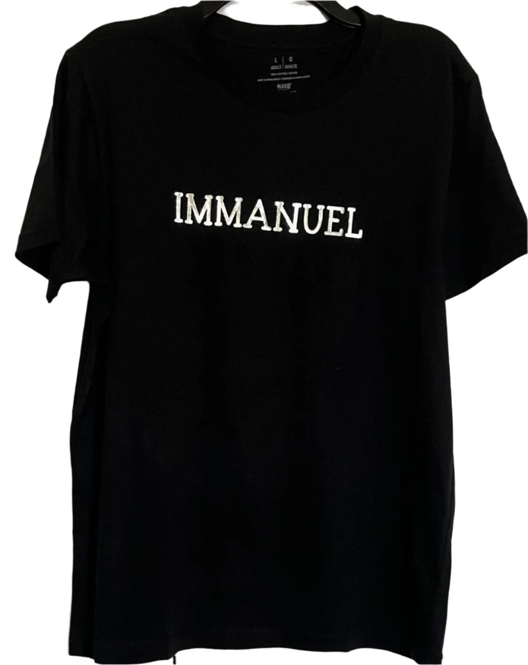 IMMANUEL PRINTED IN WHITE