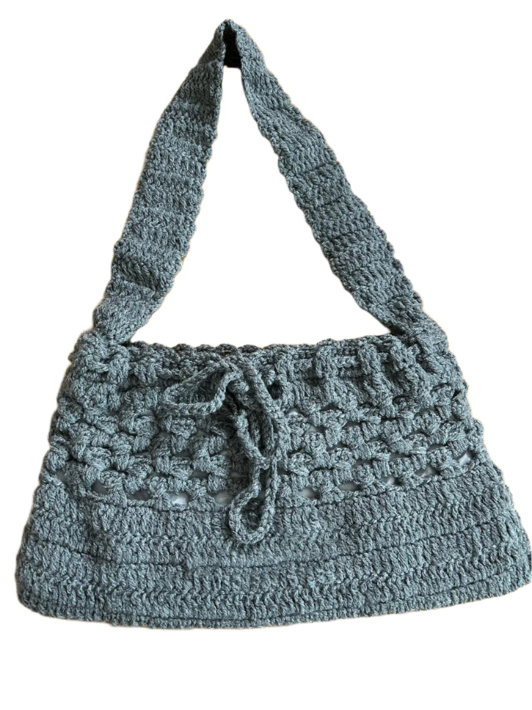 Crochet Hand Bag Medium Gray