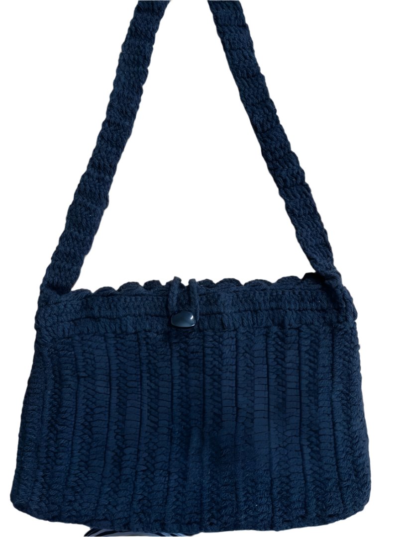 Crochet Shoulder /Hand Bag Large Black