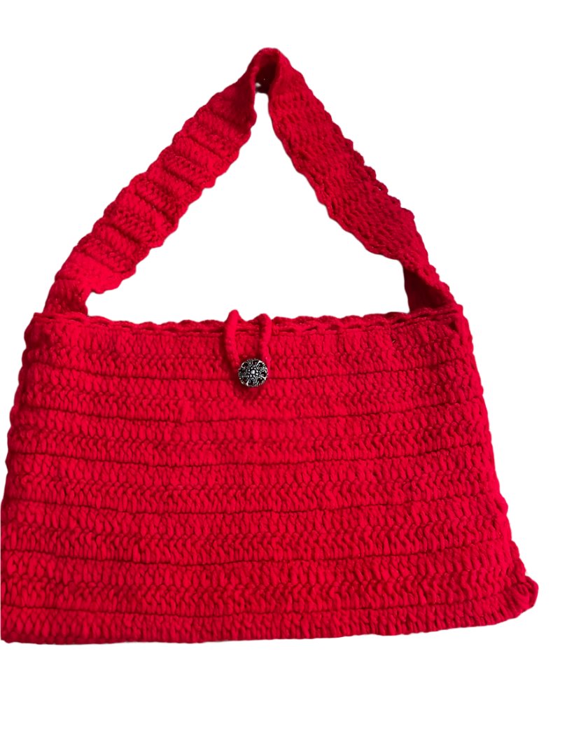 Crochet Hand Bag Large Red