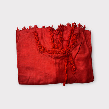 Red Crochet Long Top