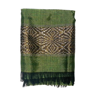 Ethiopian Scarf Forest Green and Yellow