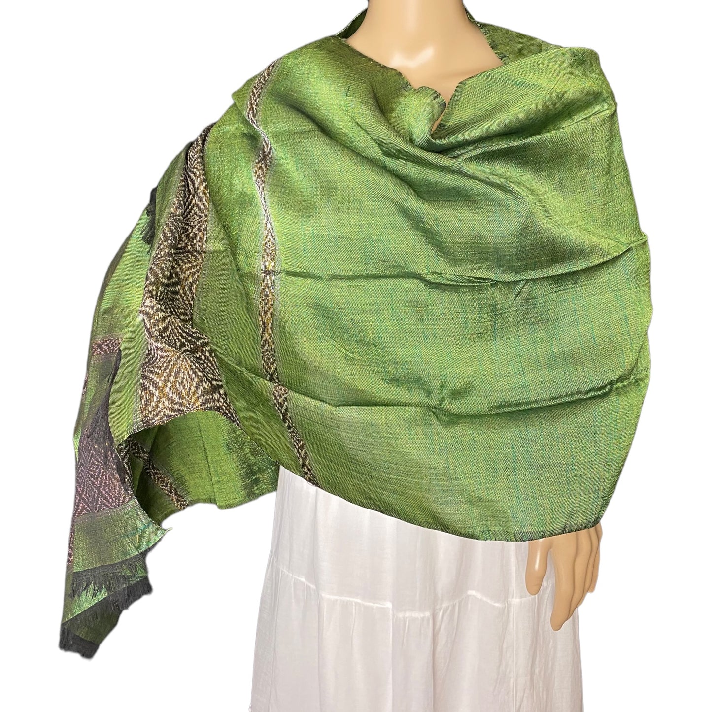 Ethiopian Scarf Forest Green and Yellow