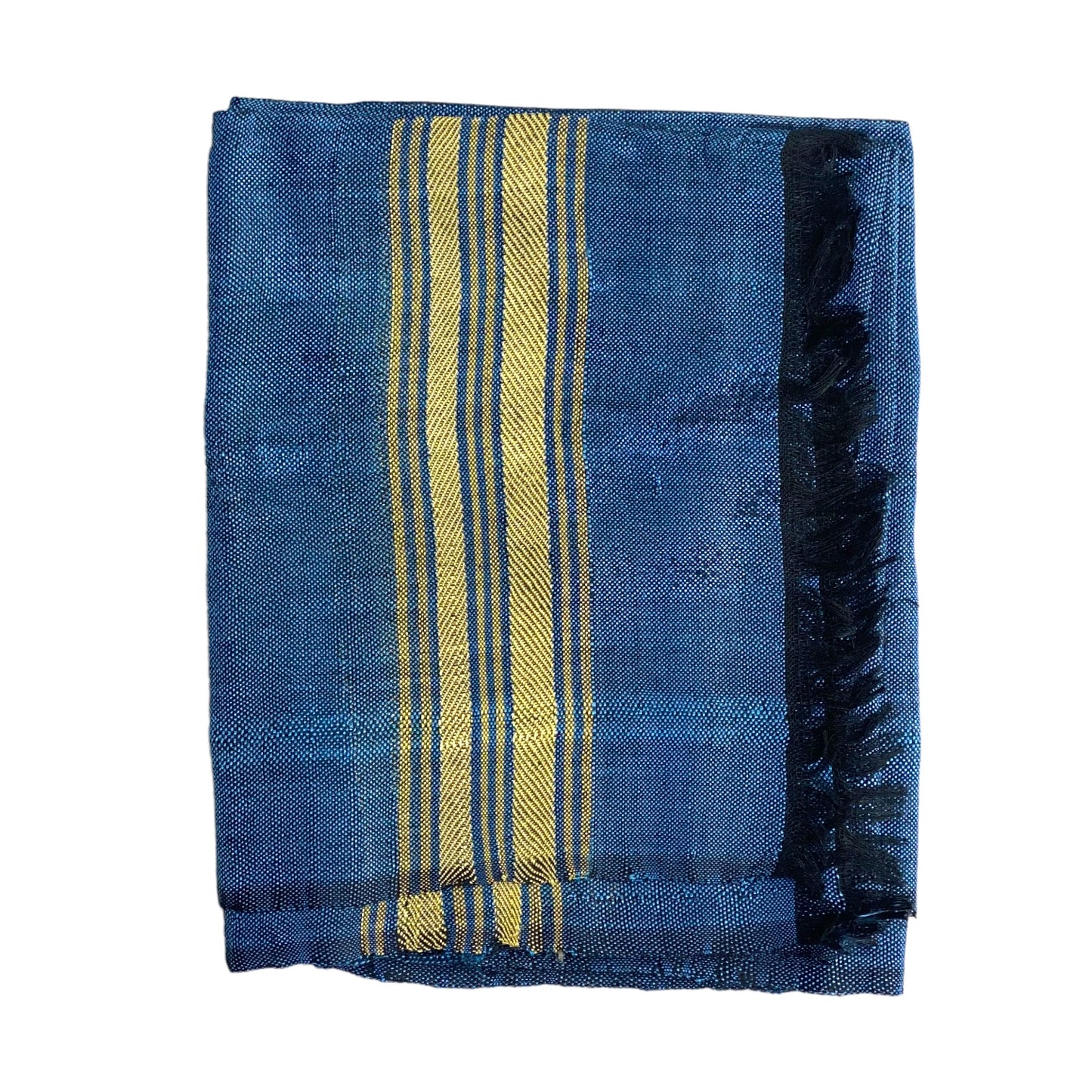 Ethiopian Scarf Blue with Yellow Stripes