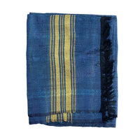 Ethiopian Scarf Blue with Yellow Stripes