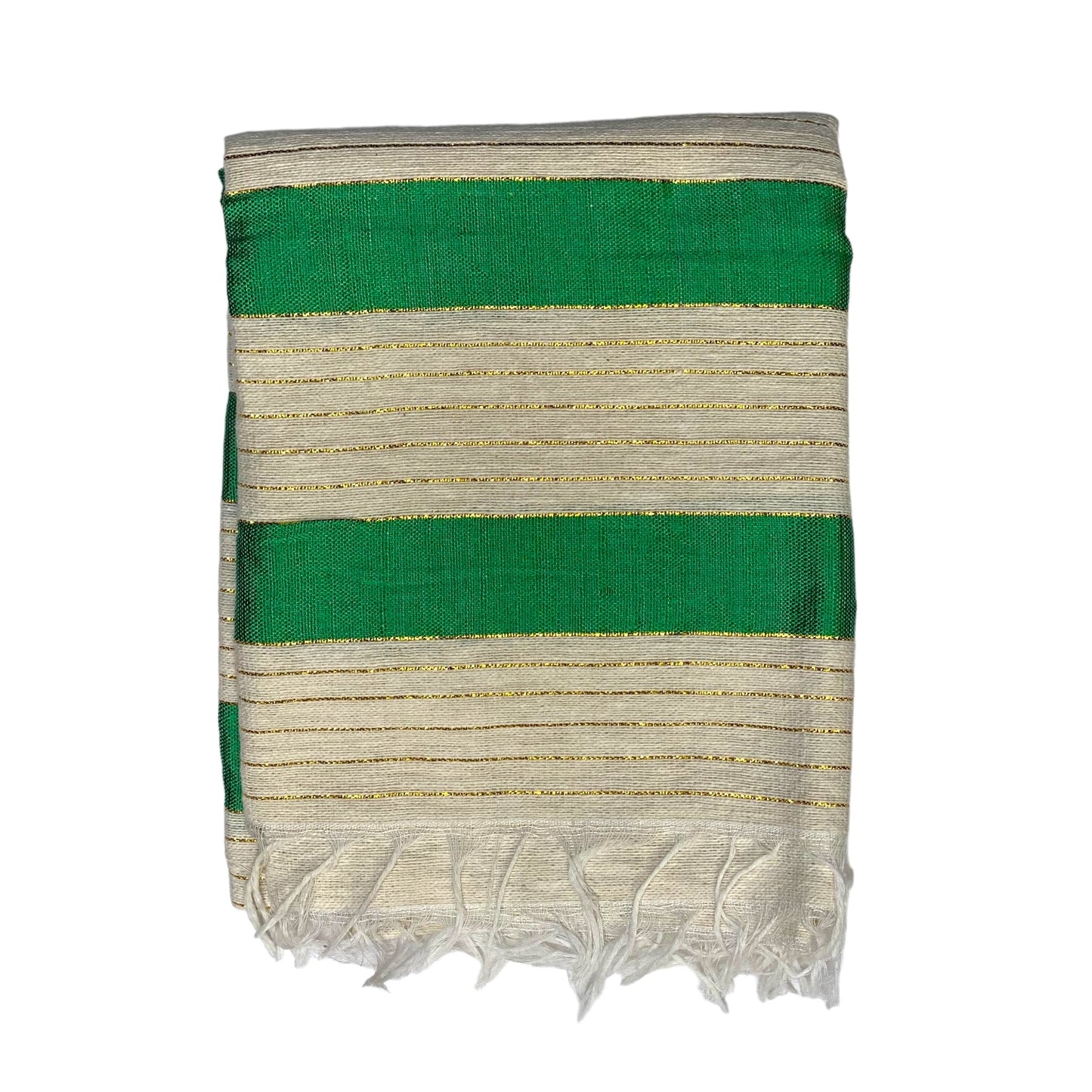 Ethiopian Scarf Green White and Gold