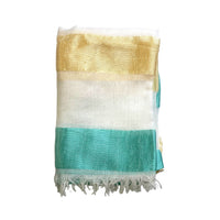 Ethiopian Scarf Light Green and White with yellow strips