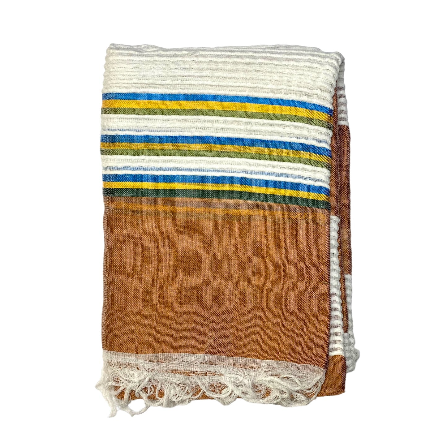 Ethiopian Scarf Brown, Blue and white