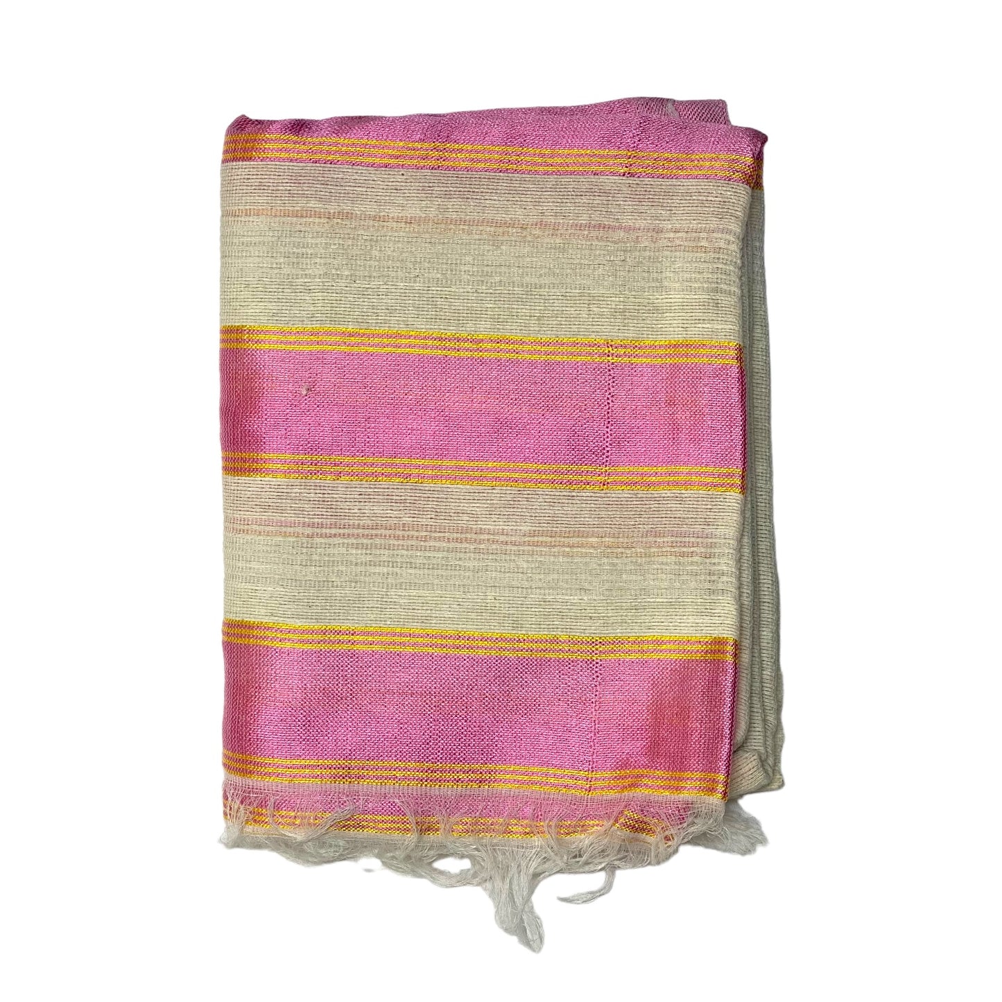 Ethiopian Scarf Pink, Gold and White