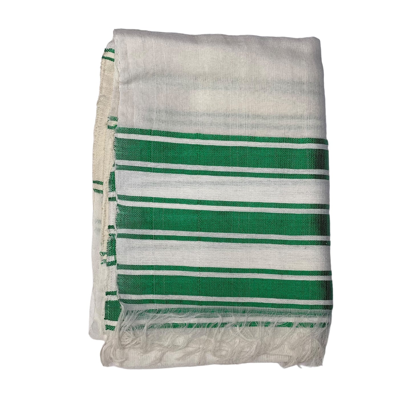 Ethiopian Scarf  Green and White