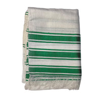 Ethiopian Scarf  Green and White