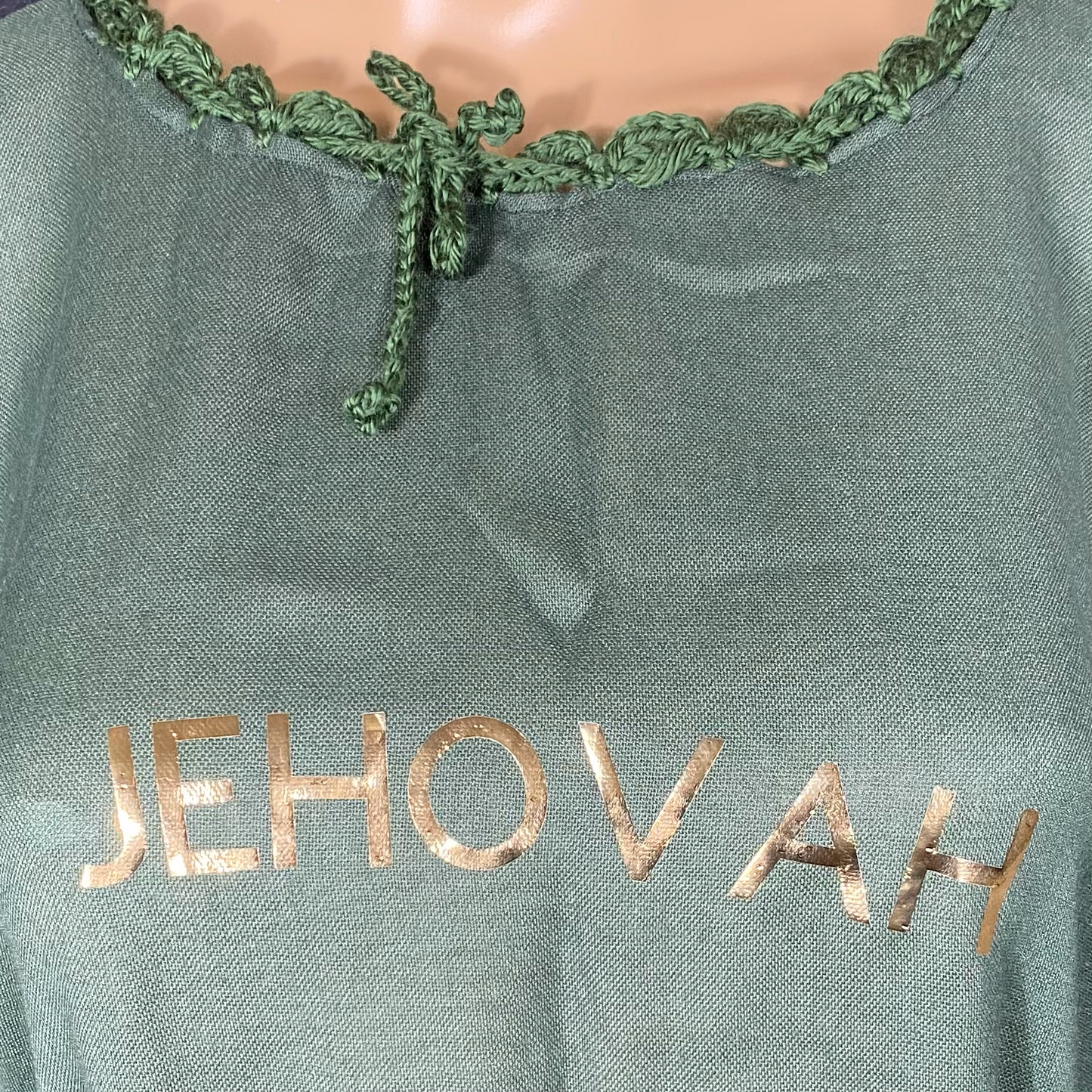 Jehovah  Printed In Gold Dress