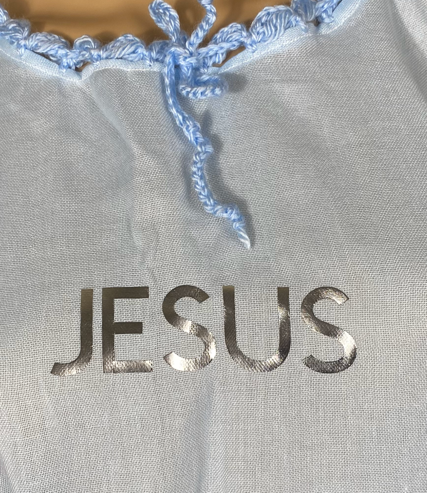 Jesus Printed in Silver - Top