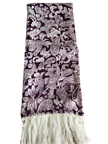 White and Purple Decorative Scarf