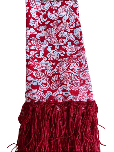 White and Red Decorative Scarf