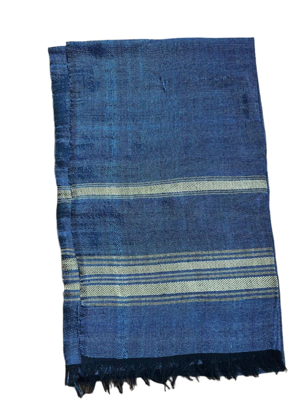 Ethiopian Scarf Blue with Yellow Stripes