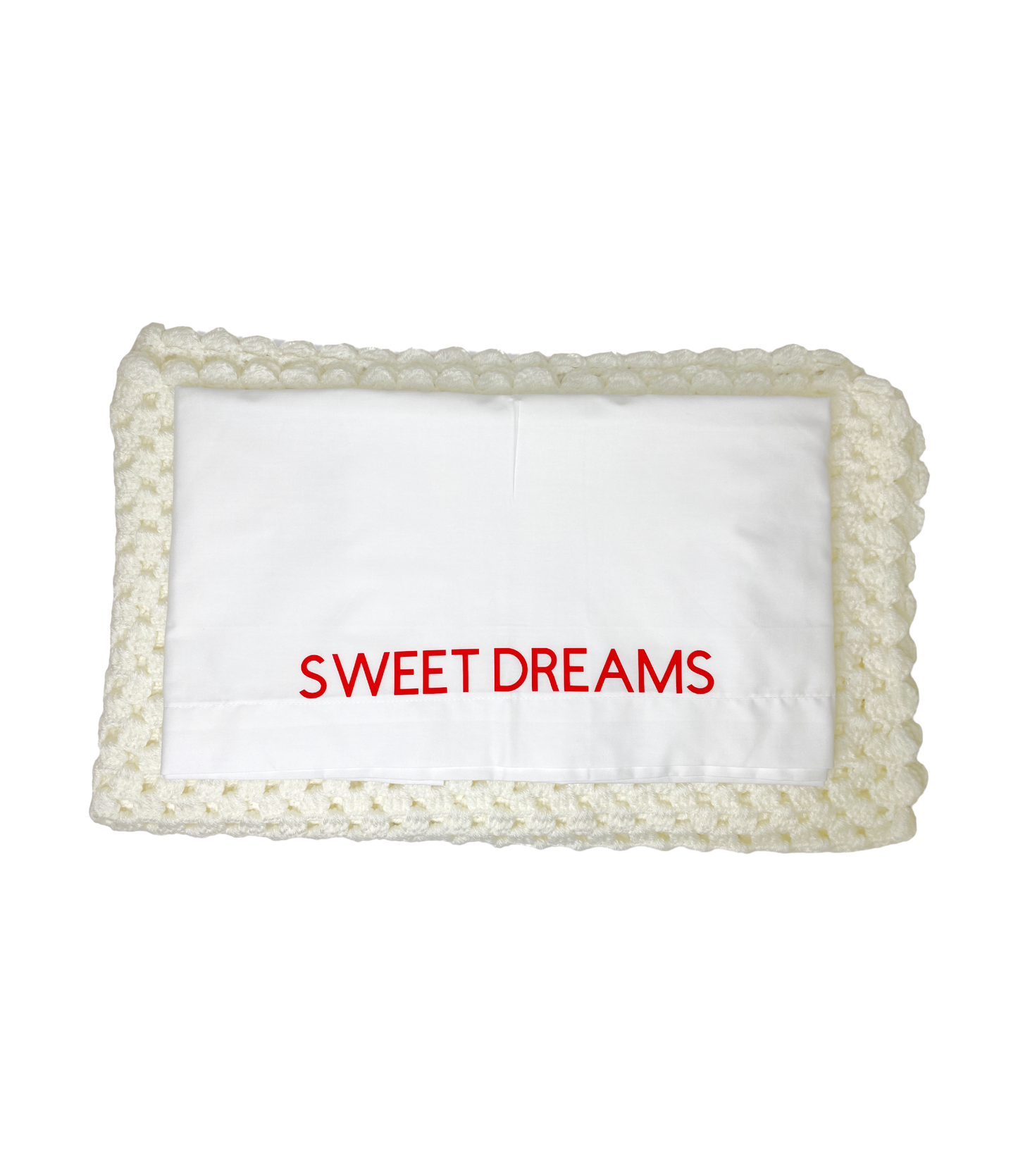 White Sweet Dreams Baby Blanket and Sheet