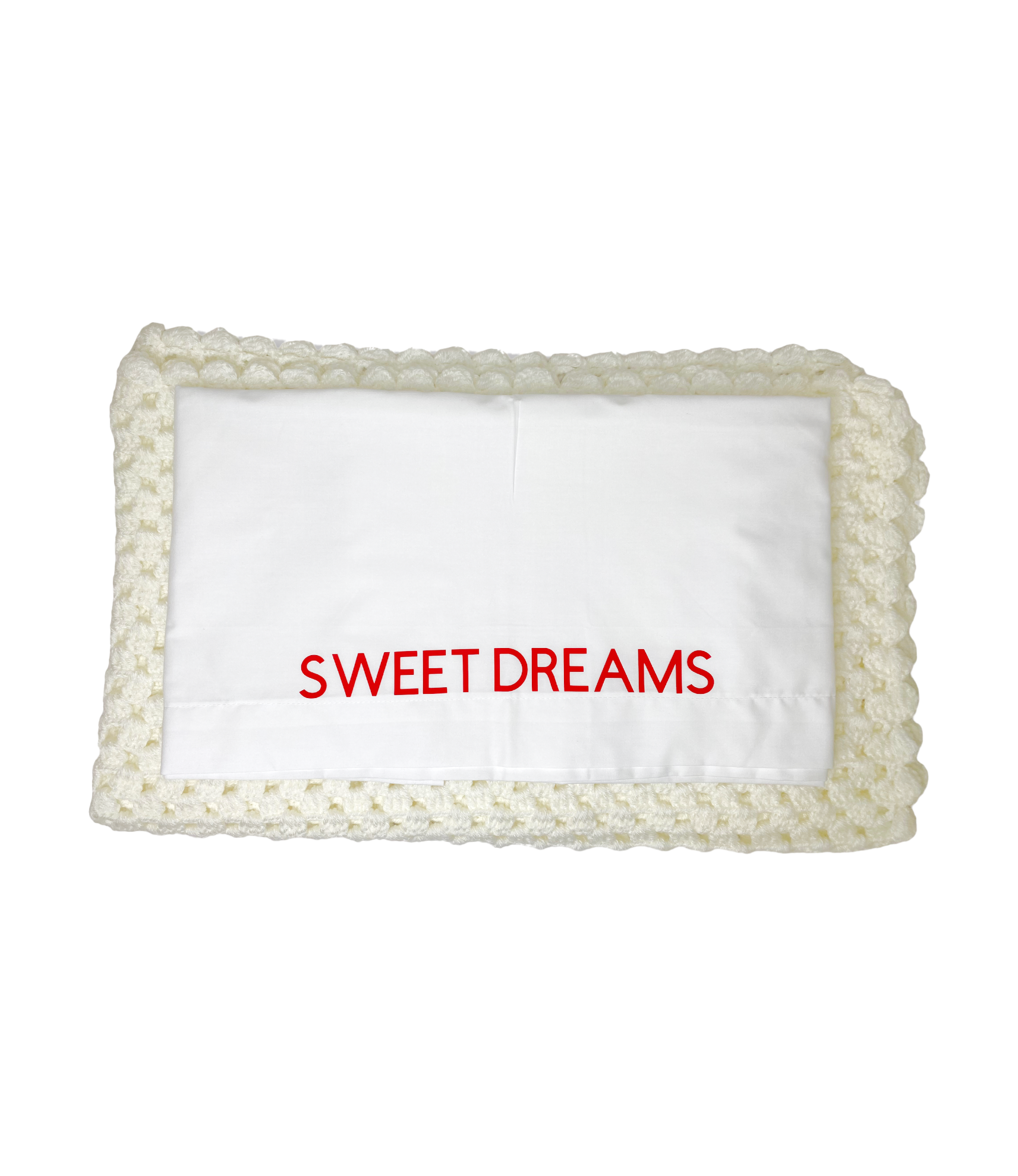 White Sweet Dreams Baby Blanket and Sheet Eyema's Gift